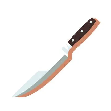 Kitchen Knife Flat Icon: Vector Illustration Stock Illustration