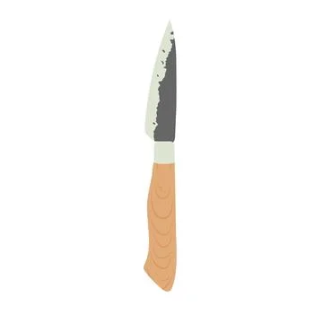 Kitchen Knife Flat Illustration. Clean Icon Design Element on Isolated Whit.. イラスト素材