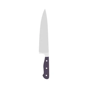 Kitchen Knife Flat Illustration. Clean Icon Design Element on Isolated Whit.. Stockillustratie