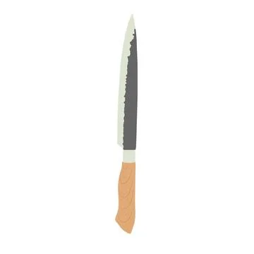 Kitchen Knife Flat Illustration. Clean Icon Design Element on Isolated Whit.. 스톡 일러스트