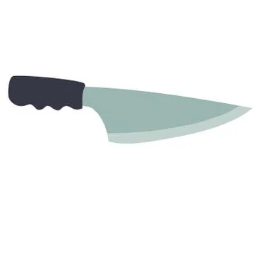 Kitchen knife, flat, isolated object on a white background, vector illustration, Stock Illustration