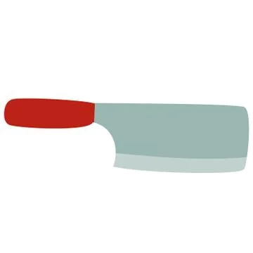 Kitchen knife, flat, isolated object on a white background, vector illustration, Stock Illustration