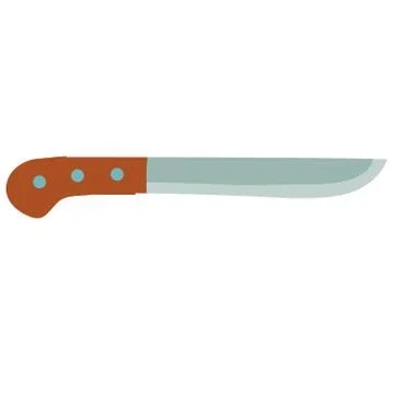 Kitchen knife, flat, isolated object on a white background, vector illustration, Stock Illustration