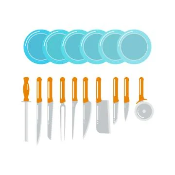 Kitchen knife flat vector Stock Illustration