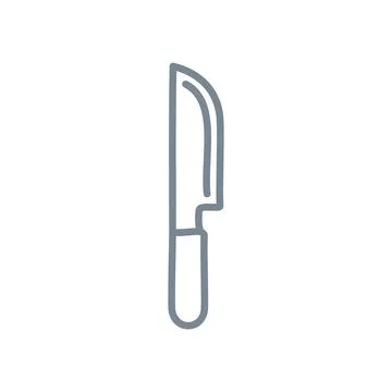 Kitchen knife icon. Hand drawn doodle style outline illustration of a kitch.. Stock Illustration