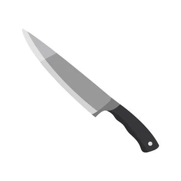 Kitchen knife icon Isolated on white background. Vector illustration in a fla Stock Illustration