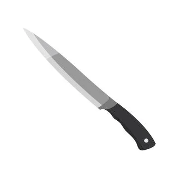 Kitchen knife icon Isolated on white background. Vector illustration in a fla Stock Illustration