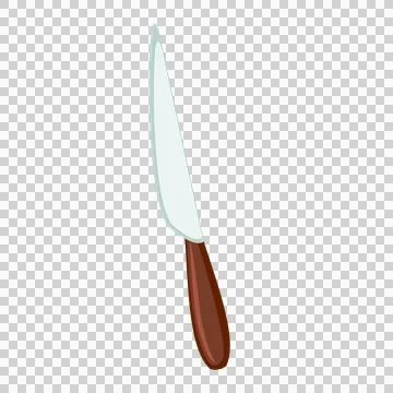 Kitchen knife illustration with brown handle and blade. 스톡 일러스트