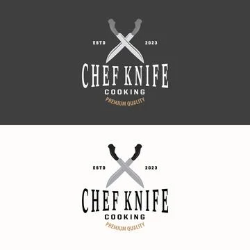 Kitchen Knife Logo, Chef Knife Logo Vector Design Illustration Template Stock Illustration