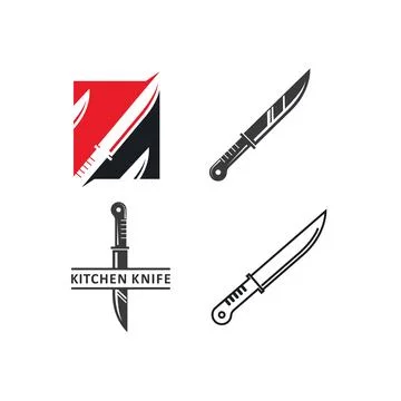 Kitchen knife or blade vector icon illustration design template Stock Illustration