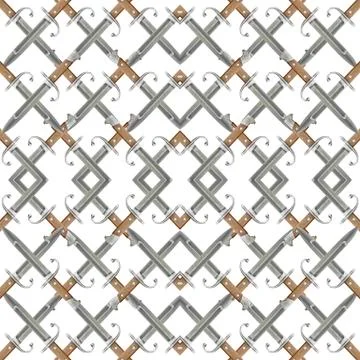 Kitchen knife pattern motif in geometric symmetric style against white backgr Stockillustratie