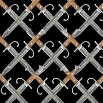 Kitchen knife pattern motif in geometric symmetric style against white backgr Stockillustratie