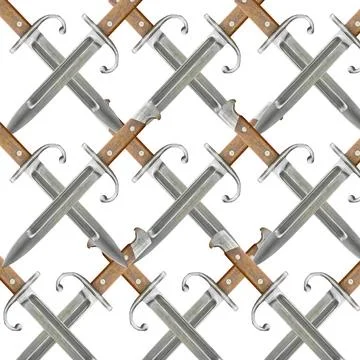  kitchen Knife pattern motif in geometric symmetric style against white ba... Stockfoto's