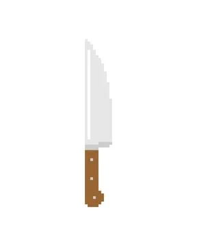 Kitchen knife pixel art, 8 bit kitchen utensils sign. pixelated Dishes Vect.. 스톡 일러스트