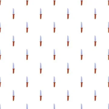 Kitchen knife seamless pattern on white background Stock Illustration