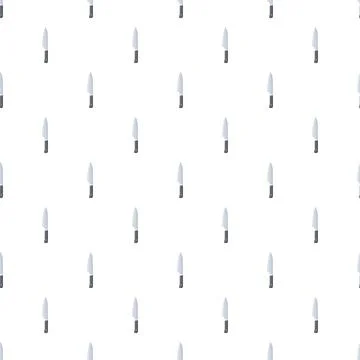Kitchen knife seamless pattern on white background Stock Illustration