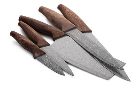 Kitchen knife set with clipping path Stock Photos