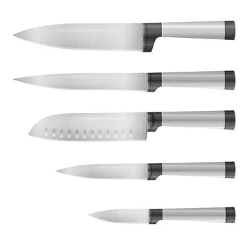 Kitchen knife set Stock Illustration