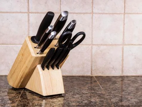 Kitchen knife set Stock Photos