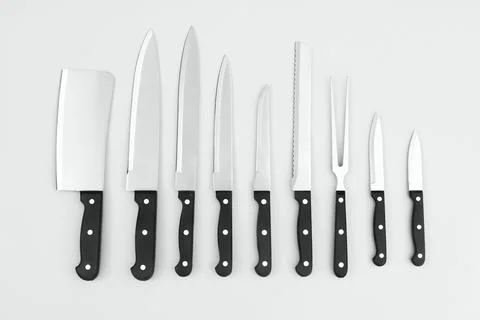 Kitchen knife set. Stock Photos
