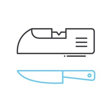 Kitchen knife sharprener line icon, outline symbol, vector illustration, concept Illustration