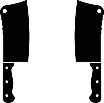 Kitchen knife silhouette. Meat cutting knives. Vector illustration Stock Illustration