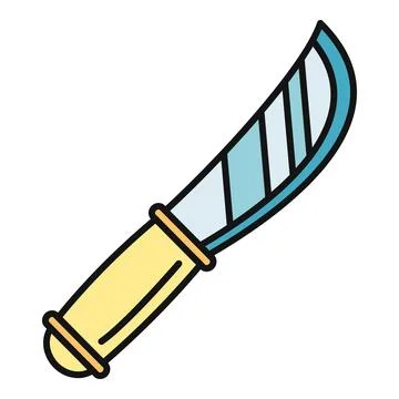 Kitchen knife tool with yellow handle illustration Illustration