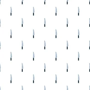 Kitchen knife utensil seamless repeating pattern background Illustrazione stock