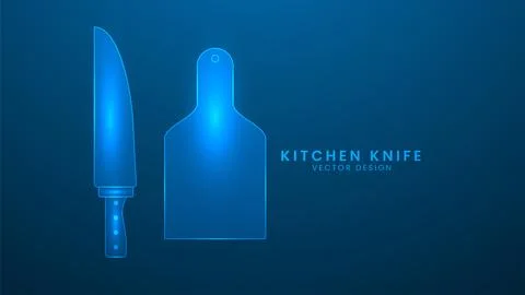 Kitchen knife. Utensils tools and cooking. Vector illustration with light e.. Stock Illustration