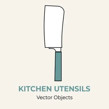 Kitchen knife vector isolate illustration. Vector line illustration icon menu Stock Illustration