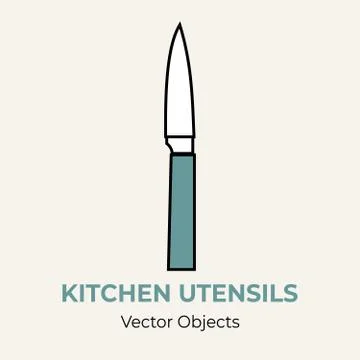 Kitchen knife vector isolated illustration. Vector line illustration logo icon Stock Illustration