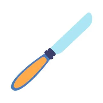 Kitchen knife on white background. Vector illustration in trendy flat style. EPS Stock Illustration