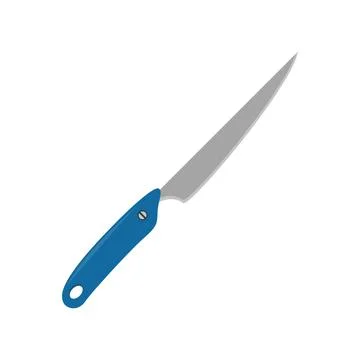 Kitchen knife on white background. Vector illustration in trendy flat style. Stock Illustration