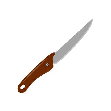 Kitchen knife on white background. Vector illustration in trendy flat style. Stock Illustration