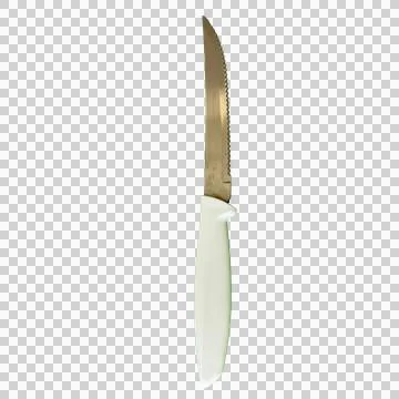 Kitchen Knife With White Handle Isolated Transparent PNG Stock-Fotos