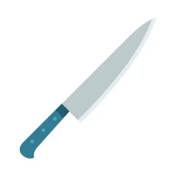 Kitchen knife with a wide blade vector flat isolated on white Stock Illustration