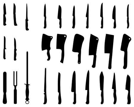 Kitchen knives and cleavers Stock Illustration
