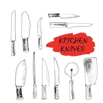 Kitchen knives. Stock Illustration