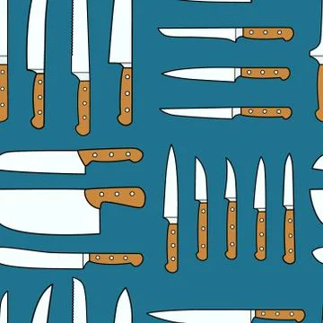 Kitchen knives pattern Stock Illustration