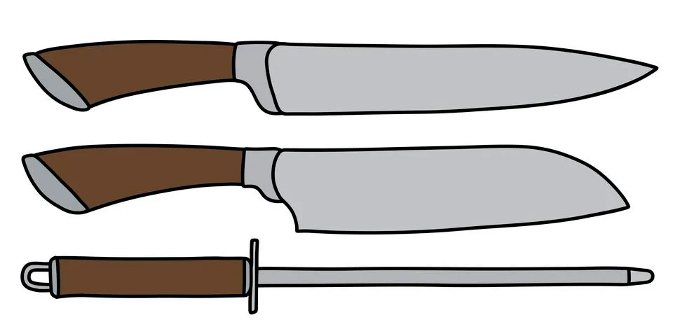 The kitchen knives set Stock Illustration