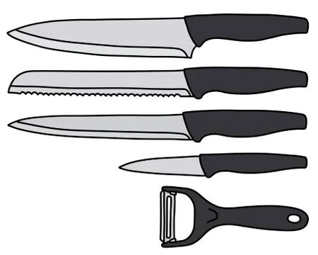 The kitchen knives set Stock Illustration
