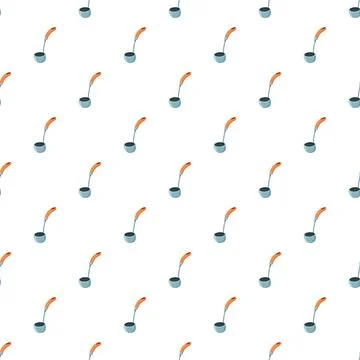 Kitchen ladle spoon tool seamless repeating pattern background Stock Illustration