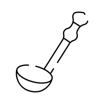 Kitchen ladle tool for cooking and serving food Stock Illustration