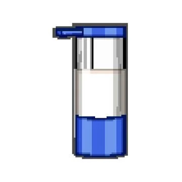 Kitchen liquid soap dispenser pixel art vector illustration Stock Illustration