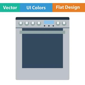 Kitchen main stove unit icon Stock Illustration