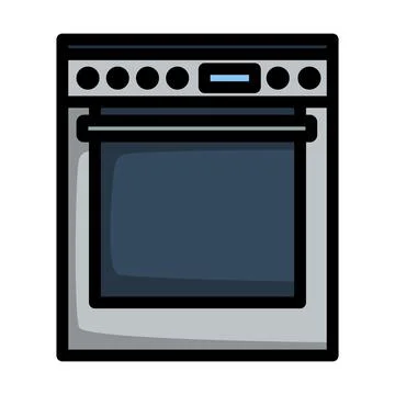 Kitchen Main Stove Unit Icon Stock Illustration