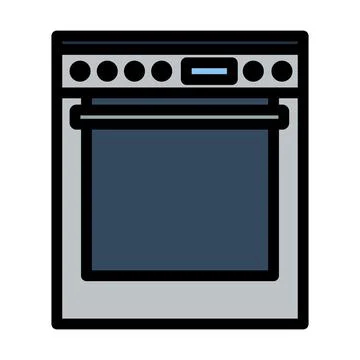 Kitchen Main Stove Unit Icon Stock Illustration