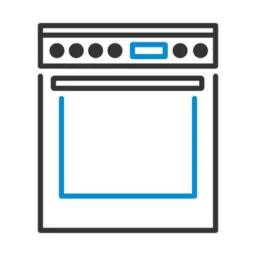 Kitchen Main Stove Unit Icon Stock Illustration