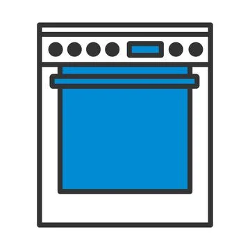Kitchen Main Stove Unit Icon Stock Illustration