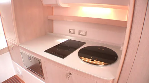 Kitchen of a maxi rib Stock Footage 32324649